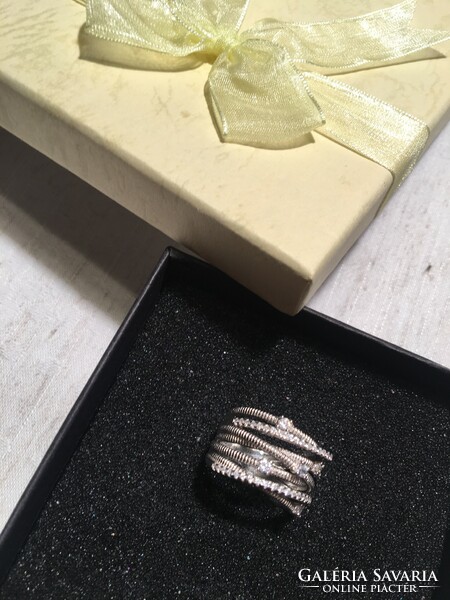 Szépséges 925ös ezüst gyűrű 51-es méret, többsoros