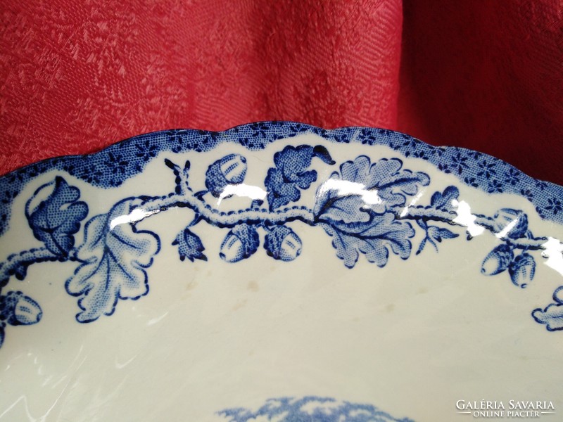 English scene porcelain deep serving bowl, cabbage dish,...