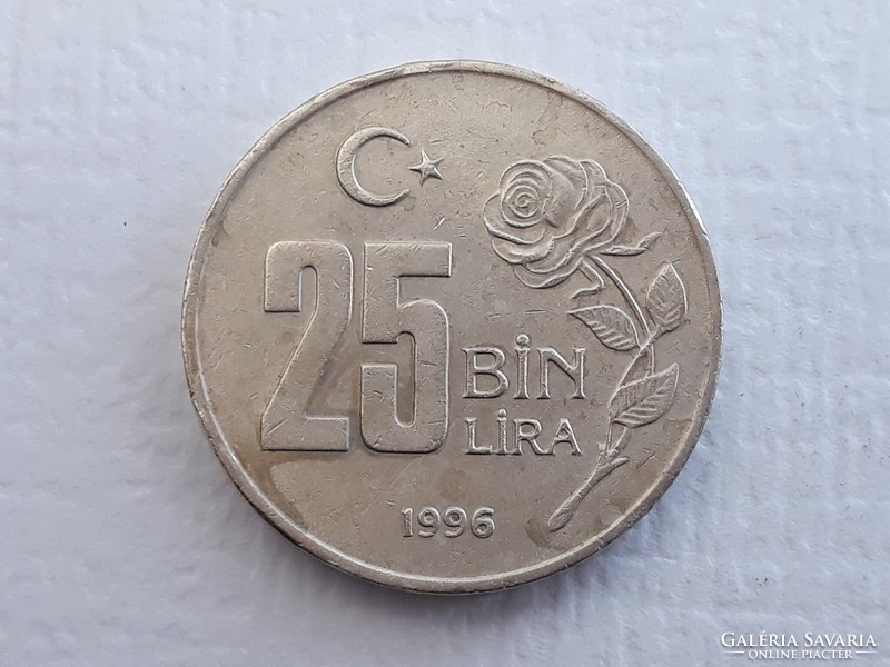 Törökország 25 Bin Lira 1996 érme - Török 25 Bin Líra 1996 külföldi pénzérme