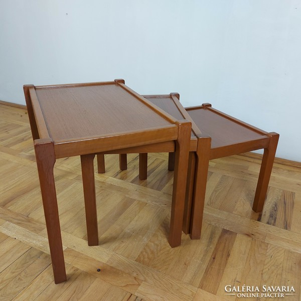 Teak folding retro table side table