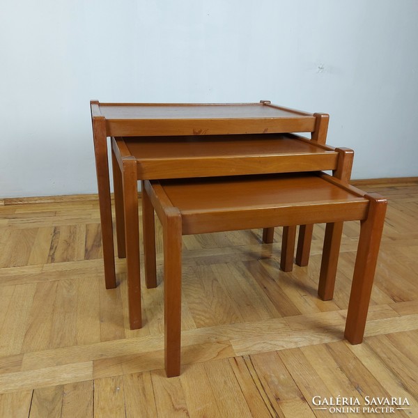 Teak folding retro table side table