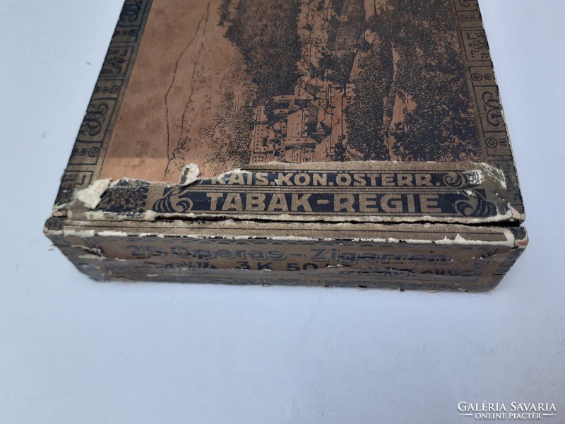 Régi cigarettás doboz 1915 Operas tabak fadoboz