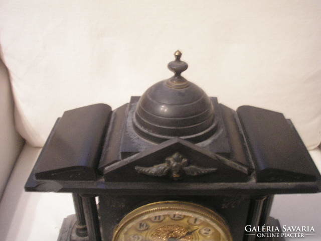 1882 Es dial fireplace with 6 column granite clock plus 1 usa ansonia clock mechanism