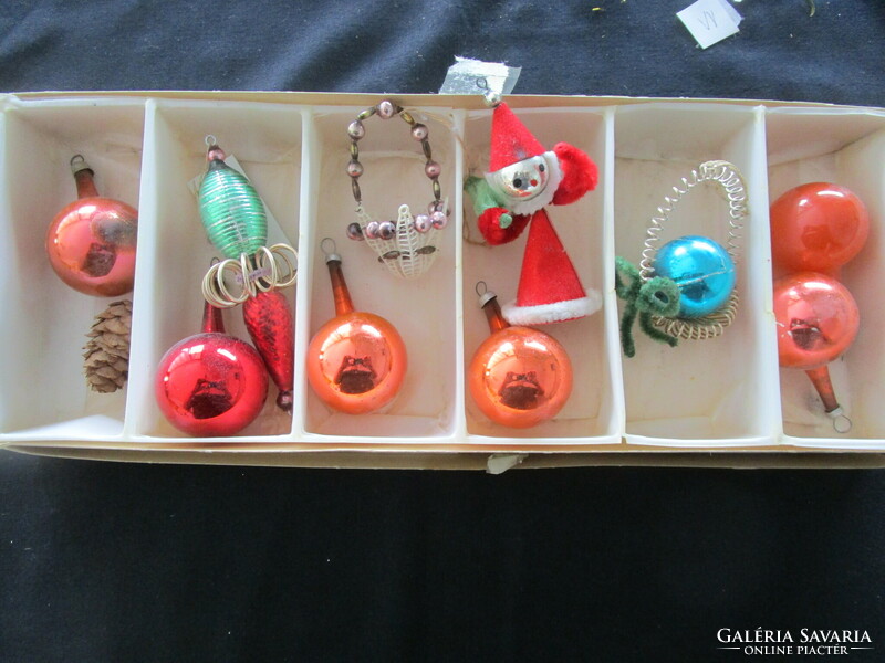 Old Christmas glass Christmas tree decoration set of 10 pieces