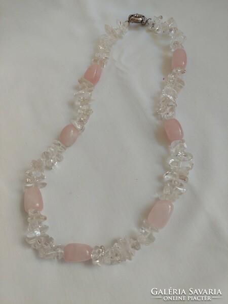 Mineral necklaces /rose quartz, rock crystal/