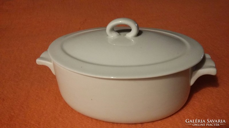 Jsk Czechoslovak porcelain heat-resistant bowl with lid