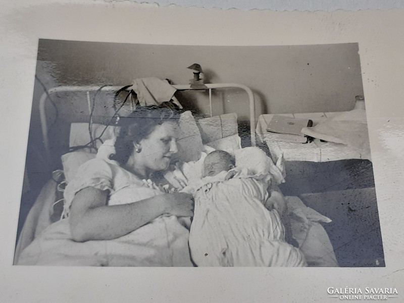 Old hospital photo obstetrics baby mother photo