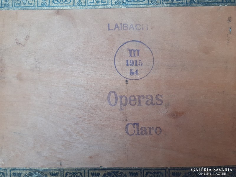 Old cigarette box 1915 opera tobacco wooden box