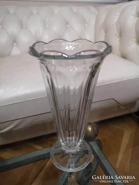 Régi, 2 db bieder stílusú öntött váza 18 cm