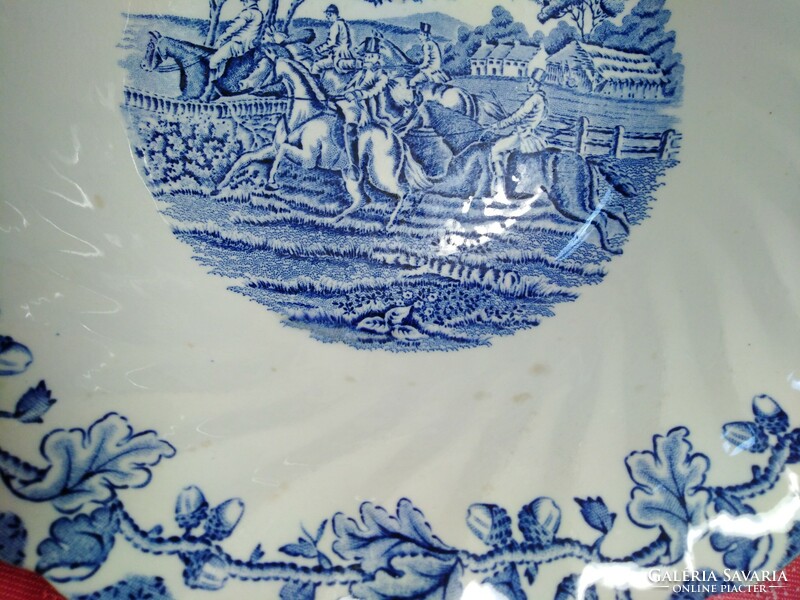 English scene porcelain deep serving bowl, cabbage dish,...