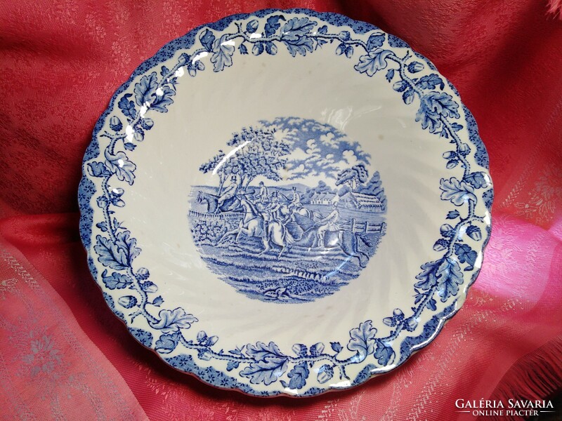 English scene porcelain deep serving bowl, cabbage dish,...