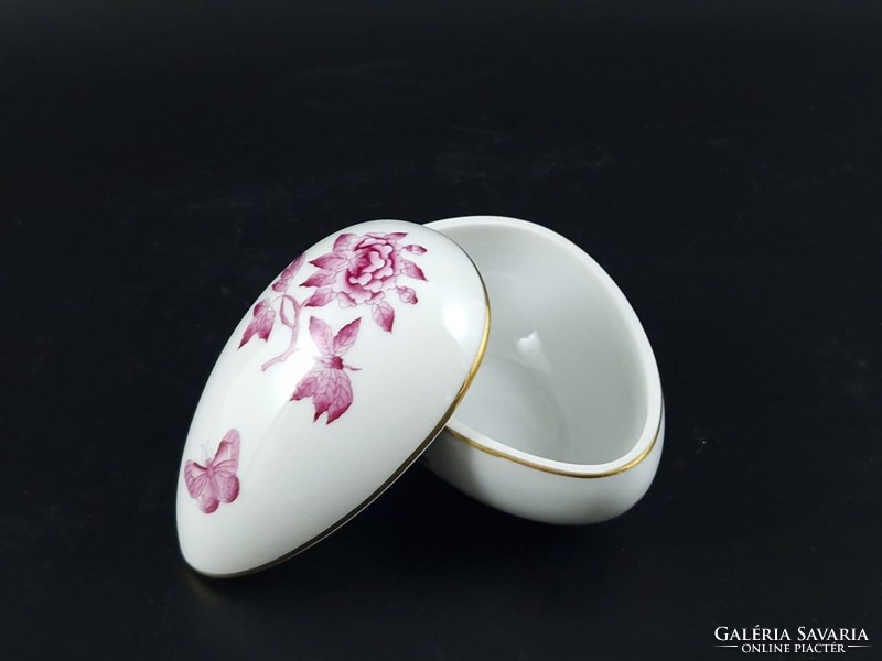 Herend pink Victoria patterned egg bonbonier