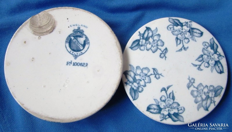 Old English ceramic jar, damaged, marked diameter 10.5 cm, 3.3 cm high.