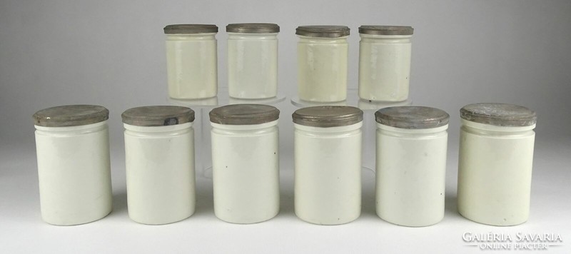1L186 Antik gyógyszertári porcelán patika tégely 10 darab