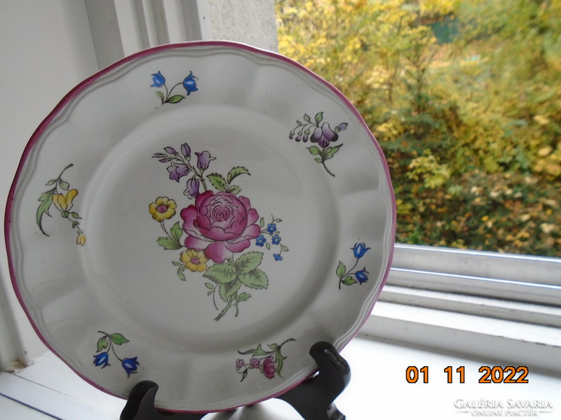 SPODE kézzel festett majolika MARLBOROUGH SPRAYS látványos virágmintával teás csésze alátéttel