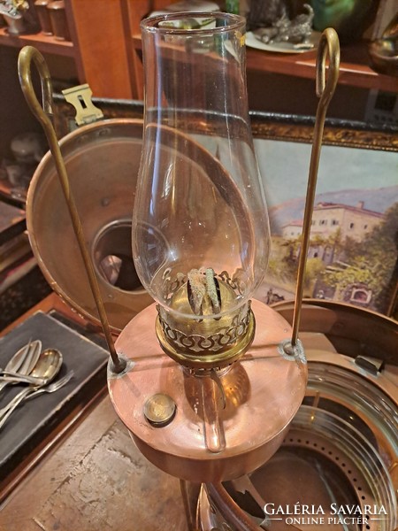 Old copper ship lamp