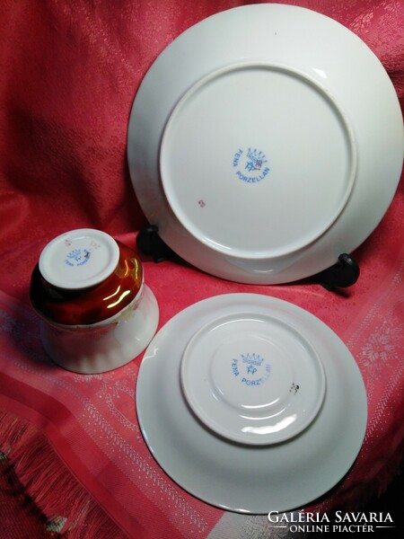 Beautiful porcelain breakfast set, 3 pieces