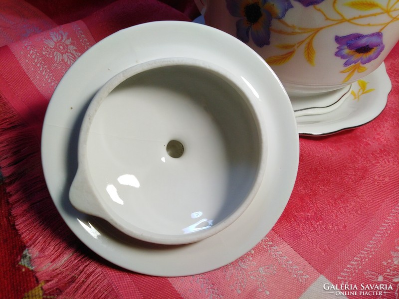 Antik Zsolnay porcelán kiöntő +tányér