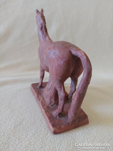 Ceramic horse, statue depicting a horse, flawless terracotta sculpture, 18 cm