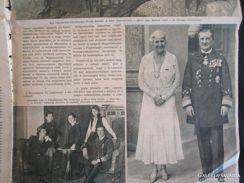 1943 Miklós Horthy of Nagybánya 75 years old picture Sunday newspaper holiday issue governor origin life