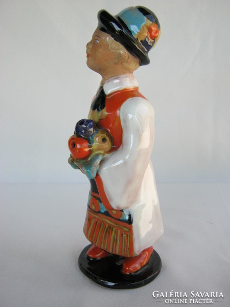 Boy from Szécsi pottery in traditional costume