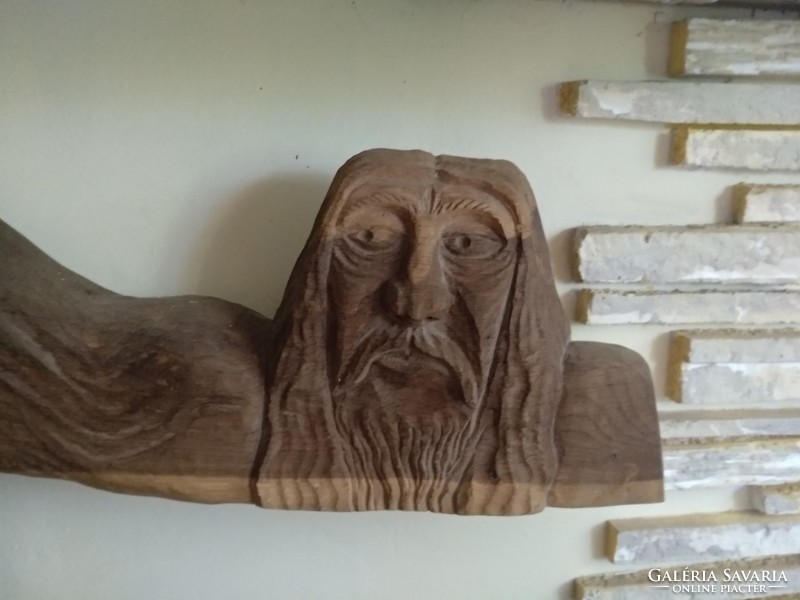 Jesus Christ wood carving, ambrus 2004. Signed, negotiable!