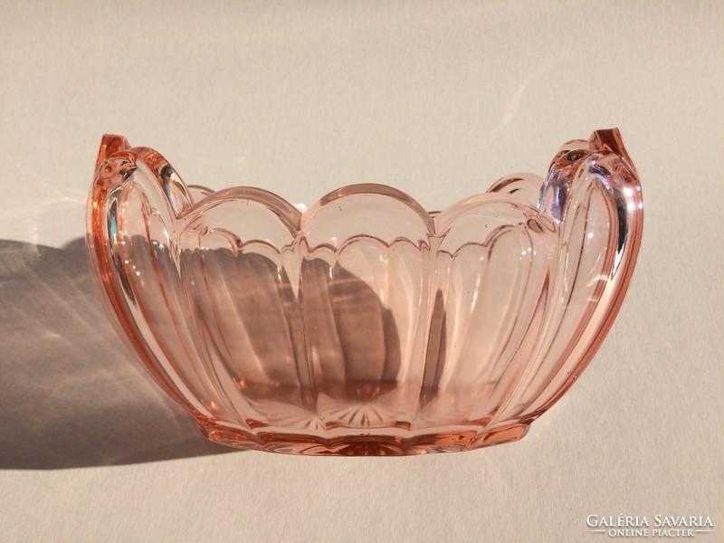 Art deco glass bowl old pink glass bowl decorative bowl 24 cm