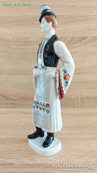 Hollóházi, 30cm. A boy dressed in Hungarian folk costume. Flawless!