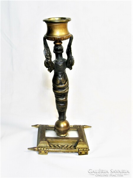 Empire figural bronze-copper candle holder