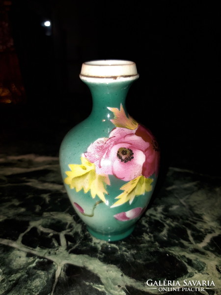 Régi, kézzel festett, rózsás japán porcelán váza