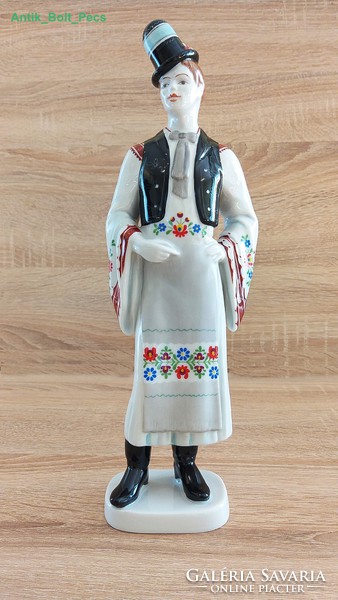 Hollóházi, 30cm. A boy dressed in Hungarian folk costume. Flawless!