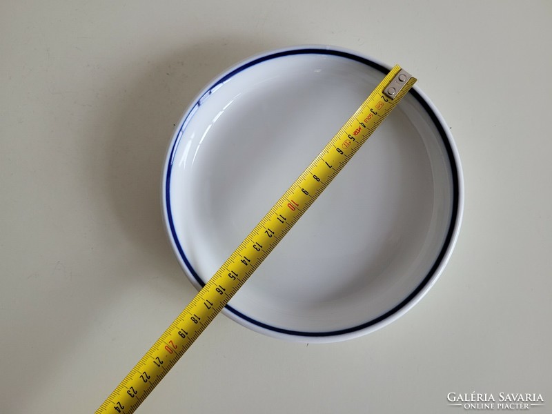 Régi Zsolnay porcelán kék csíkos pajzspecsétes kis tányér tálka 17 cm