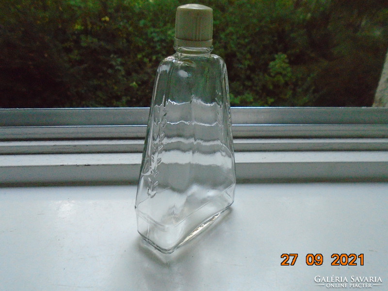 Szovjet-orosz jellegzetes Levendula dombor mintával lapos vastagfalú parfümös üveg