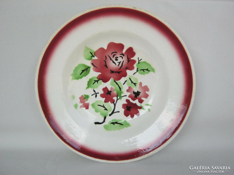 Old granite ceramic rose plate