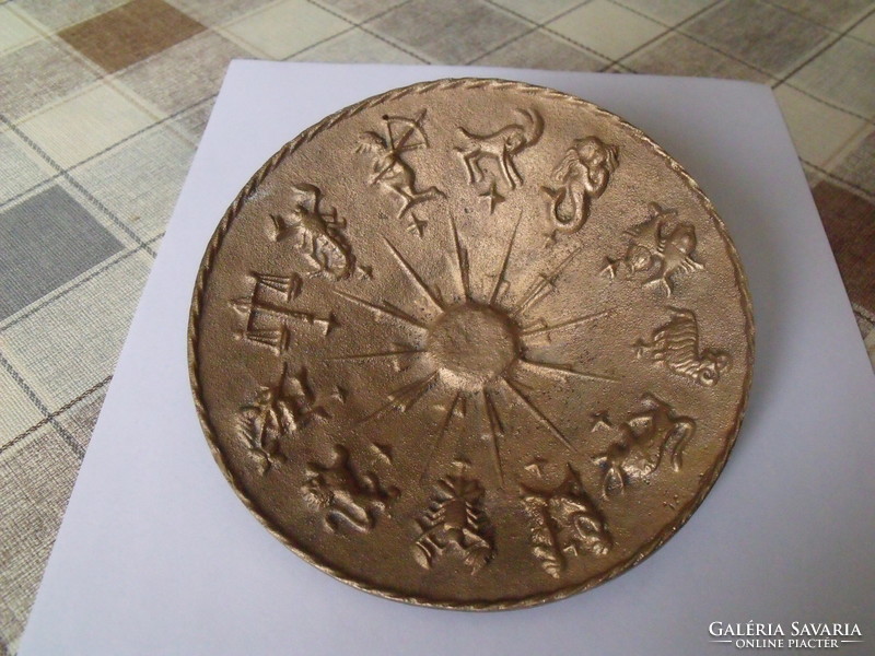 Retro copper casting fine art horoscope bowl
