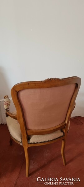 Baroque small armchair with tapestry upholstery