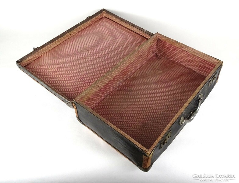 1L284 Antik kisméretű utazó táska koffer bőrönd