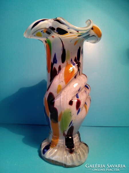 Spatter üveg váza  pompás színek