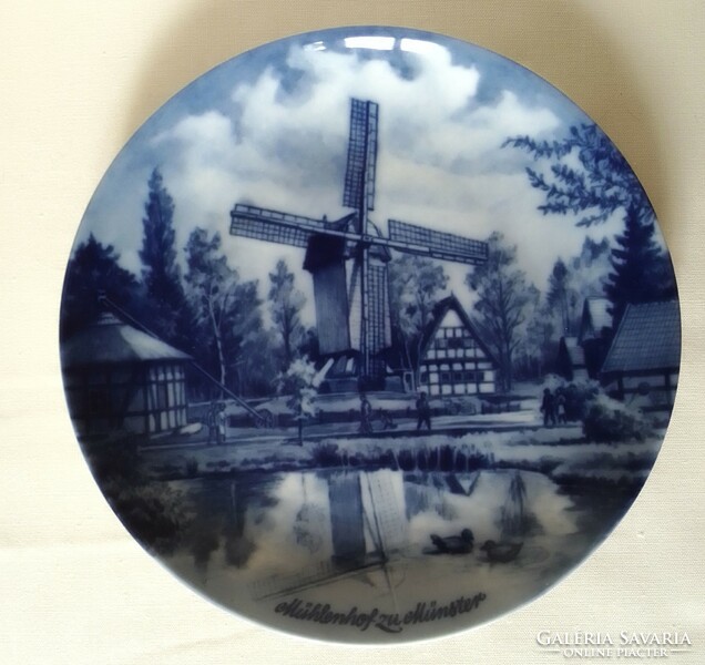 Marked and numbered German glazed porcelain decorative plate, limited number, mühlenhof zu münster, collectors