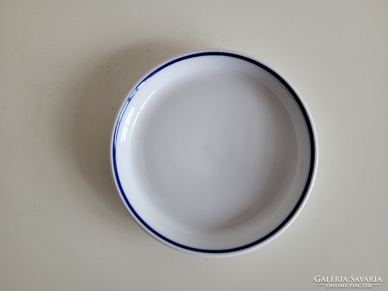 Régi Zsolnay porcelán kék csíkos pajzspecsétes kis tányér tálka 17 cm