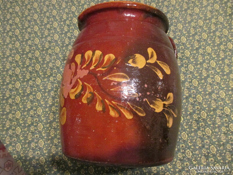 Antique Göcseji plum jam pot, silke