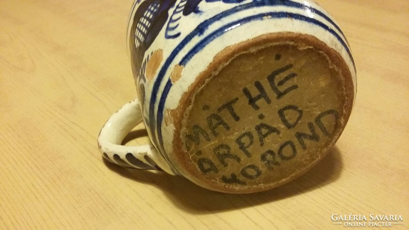 Old damaged corundum ceramic mug, matte barley
