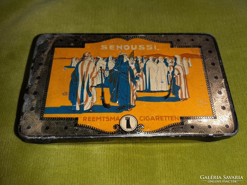 Antique metal cigarette box