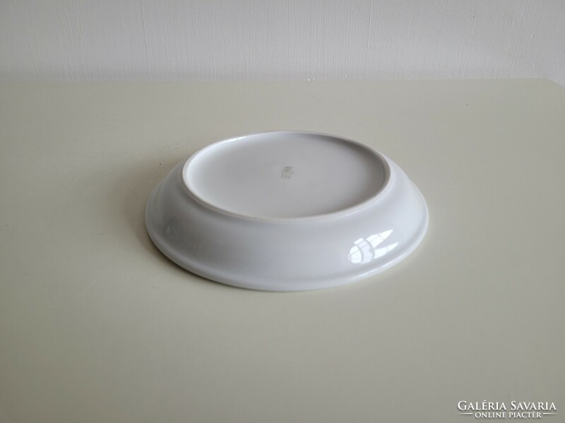 Old Zsolnay porcelain blue striped shield seal small plate bowl 17 cm