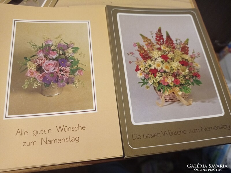 70 dbos német képeslap posta tiszta gyönyörű virágmintás