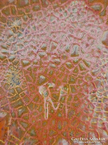 Pesthidegkúti kerámia padlóváza-dekoratív ,texturált felülettel-42 cm