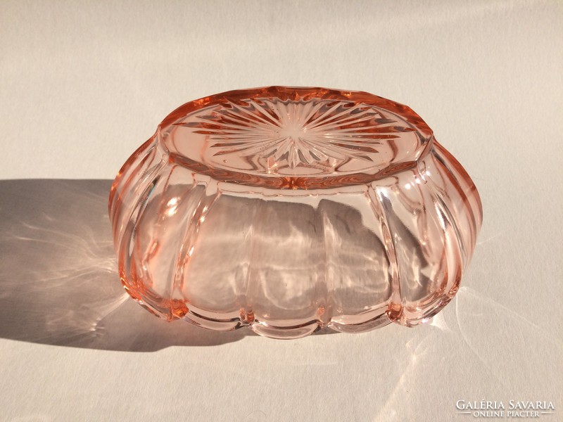 Art deco glass bowl old pink glass bowl decorative bowl 24 cm