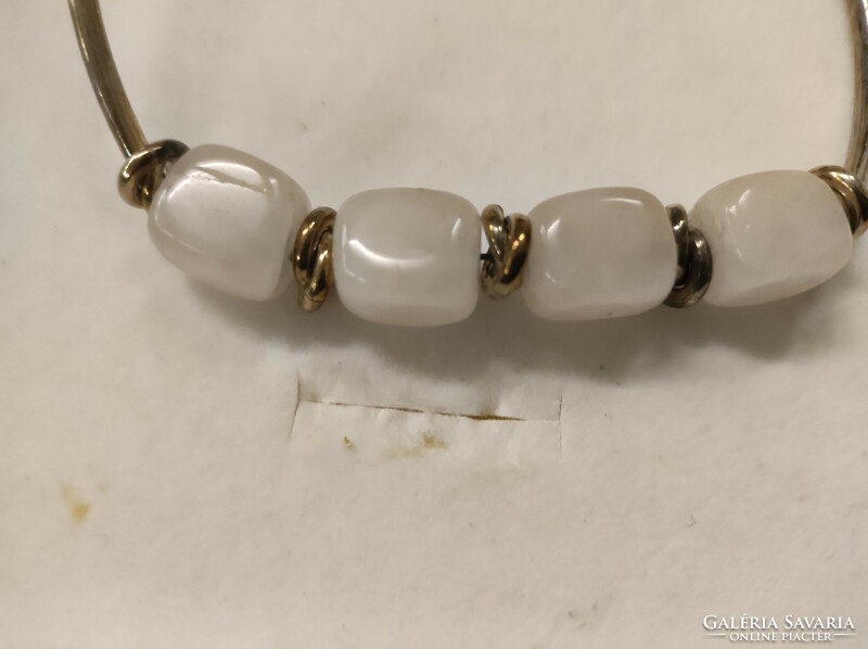 Silver necklace with blue rose quartz stones (silpada)