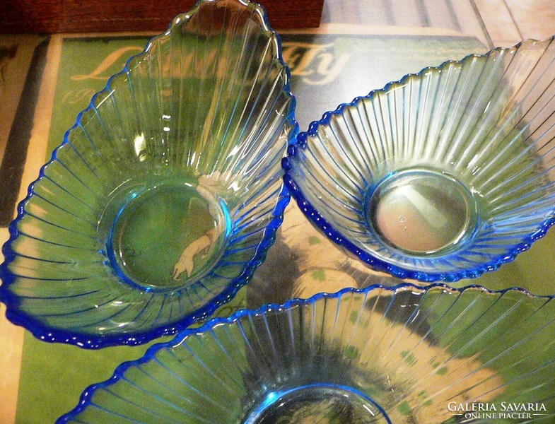 Blue glass bowls