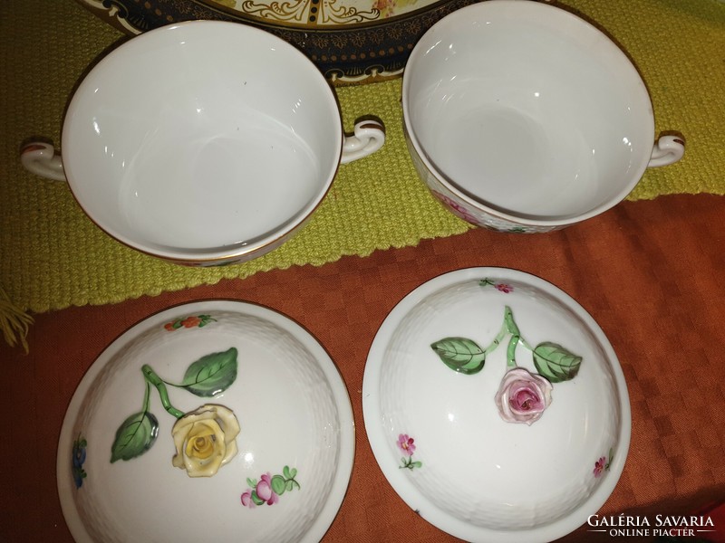 Herend soup cups with lids